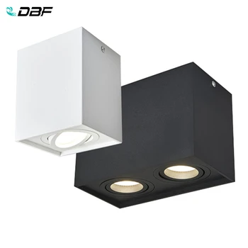 [DBF]Uhol Nastaviteľný Povrchovú montáž LED Downlight+Vymeniteľná GU10 5W LED Žiarovka 7W 10W 14W Námestie LED Stropné Bodové Svetlo 220V