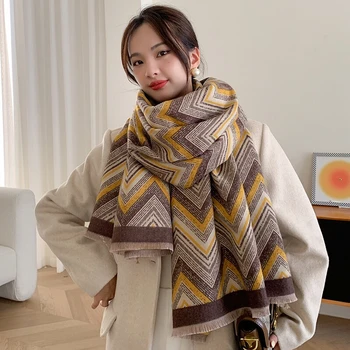 luxusné obojstranný šál ženy zime teplé cashmere šatkou šatku vytlačené mäkké tenkú deku prázdninový darček