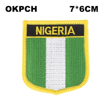 Nigéria Vlajka Štít Tvar Žehlička na Vyšívanie Škvrny Videl na Prenos Opráv Šitie Aplikácií pre Oblečenie Späť Pack Spp