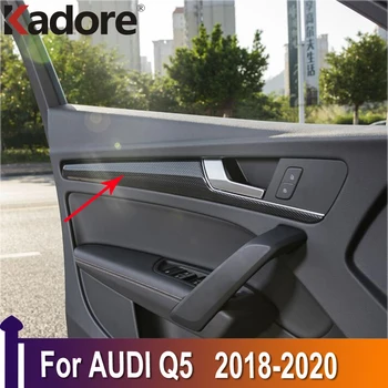 Pre Audi Q5 2018 2019 2020 Strane Vnútorné Dvere, Lišty Ozdobné Pásy Kryt Výbava, Auto Nálepky, Interiérové Doplnky Carbon Fiber