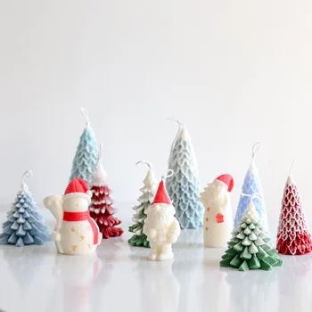 Tvorivé Vianočné série Sviečka, Silikónové Formy DIY Strom Santa Claus Fondant Čokoládové Cukrovinky na Pečenie Nástroj Ručne vyrábané Mydlo Sadrovca