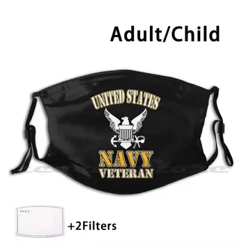 Us Navy Veterán Vojenské Pride Maska DIY Umývateľný Filter Pm2.5 Úst Trendov Us Navy Navy Kapitán Plachetnice Armády Vojenské