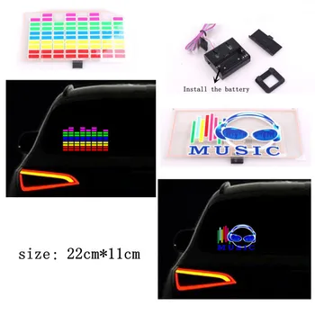 Čelného skla Aktivované Zvukom Ekvalizér Auto Neon EL Svetlo, Hudba, Rytmus Flash Lampa Nálepky Styling S Ovládací Box